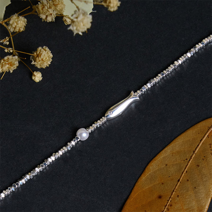 Braccialetto portafortuna con perle di pesce koi in argento placcato rame Buddha Stones - image 4
