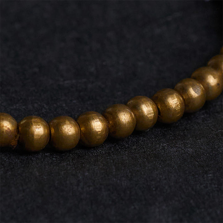 Braccialetto di protezione e ricchezza in ossidiana Buddha Stones placcate in rame e ottone dorato - image 4