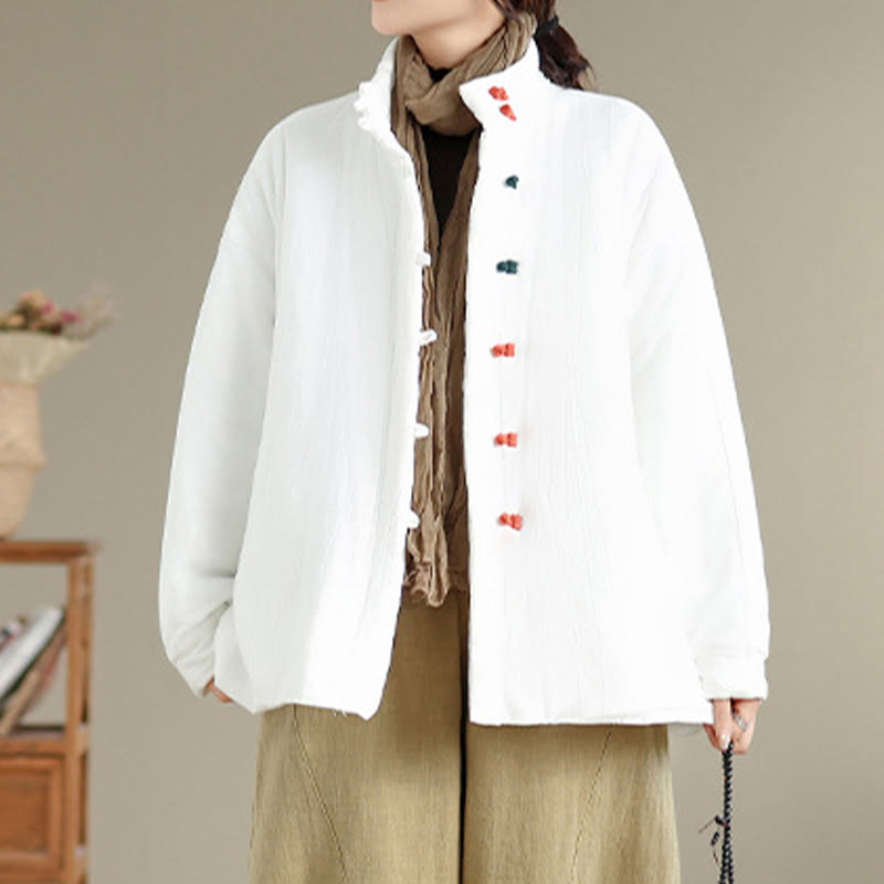 Giacca invernale da donna in cotone spesso con bottoni cinesi a forma di rana, a maniche lunghe, con tasche , Buddha Stones - image 13