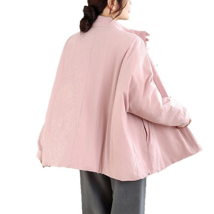 Giacca invernale da donna in cotone spesso con bottoni cinesi a forma di rana, a maniche lunghe, con tasche , Buddha Stones - image 8