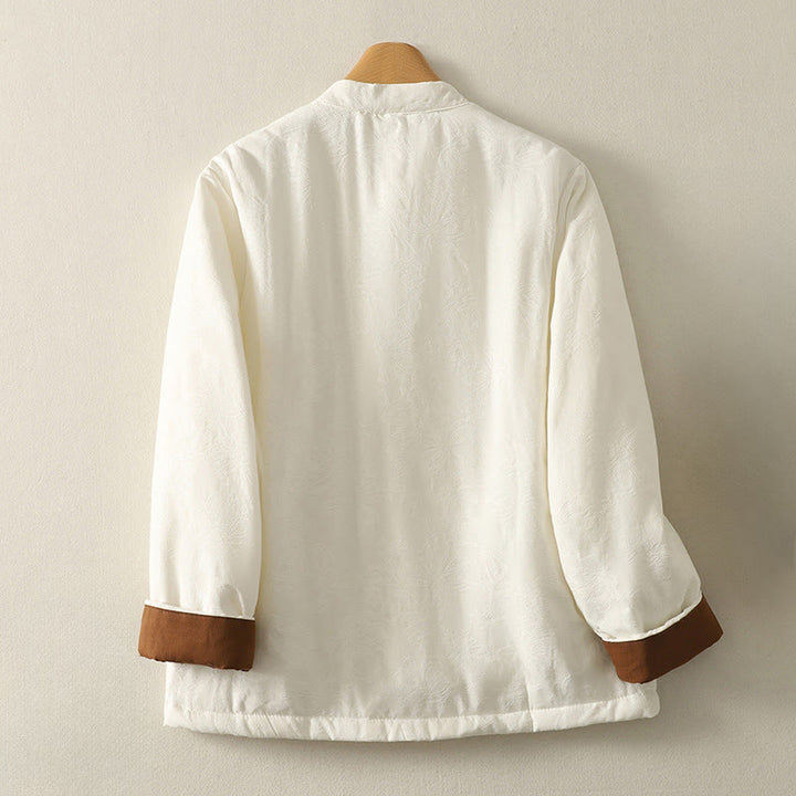 Giacca da donna in cotone a maniche lunghe con tasche e design a bottoni a rana, Buddha Stones - image 6