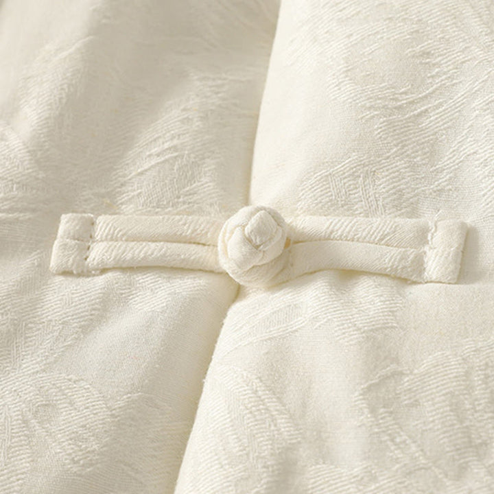 Giacca da donna in cotone a maniche lunghe con tasche e design a bottoni a rana, Buddha Stones - image 9