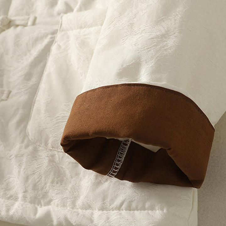 Giacca a maniche lunghe con tasche e design a bottoni a rana in tinta unita da donna Buddha Stones - image 12