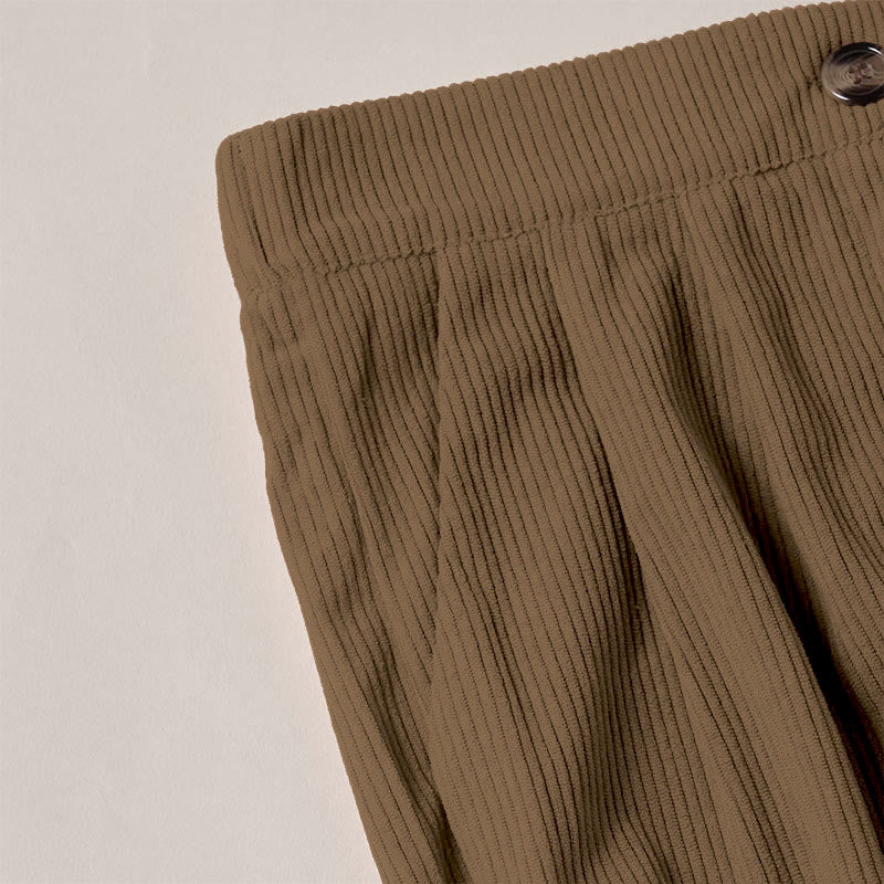 Pantaloni da donna casual in velluto a coste con tasche e gamba dritta Buddha Stones - image 4