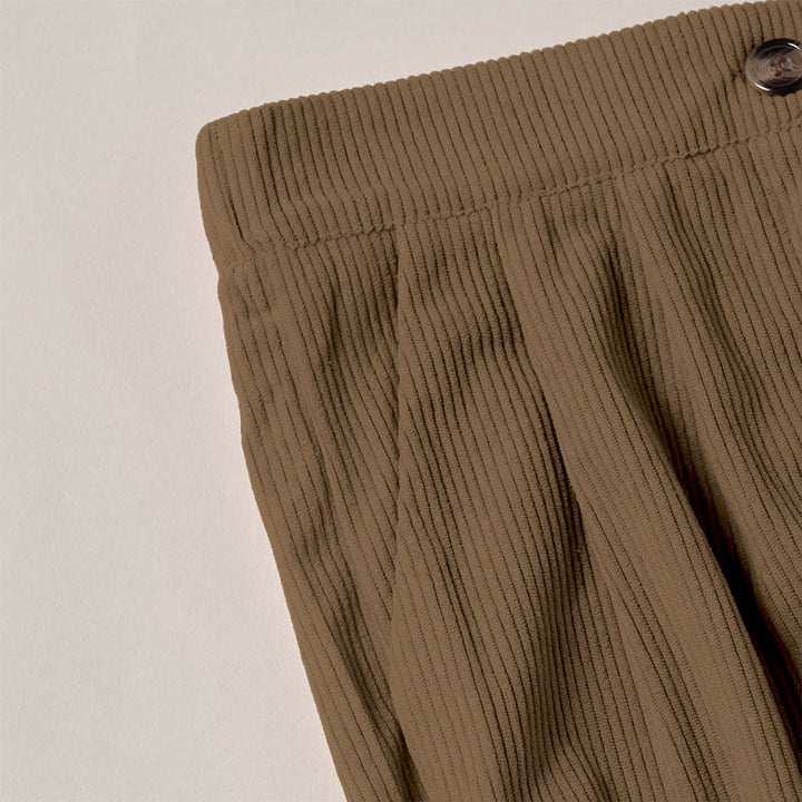 Pantaloni da donna casual in velluto a coste con tasche e gamba dritta Buddha Stones - image 4