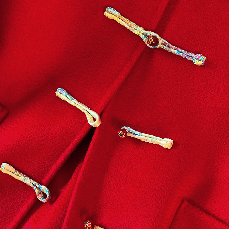 Giacca da donna in cotone a maniche lunghe con tasche, ricamo invernale con bottoni Buddha Stones - image 8