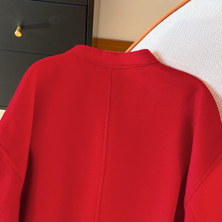 Giacca da donna in cotone a maniche lunghe con tasche, ricamo invernale con bottoni Buddha Stones - image 5