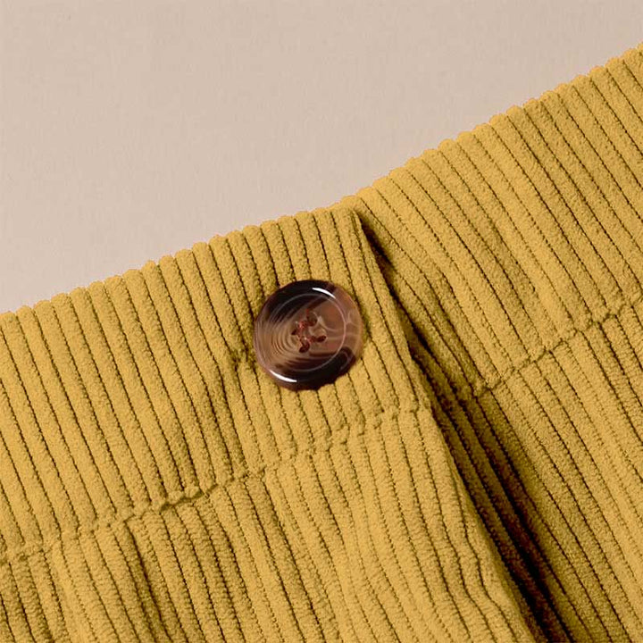 Pantaloni da donna casual in velluto a coste con tasche e gamba dritta Buddha Stones - image 16