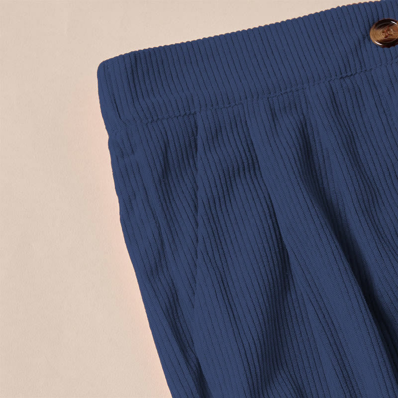 Pantaloni da donna casual in velluto a coste con tasche e gamba dritta Buddha Stones - image 24