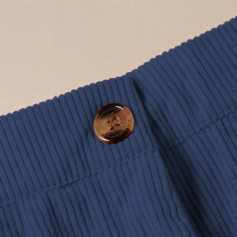 Pantaloni da donna casual in velluto a coste con tasche e gamba dritta Buddha Stones - image 25