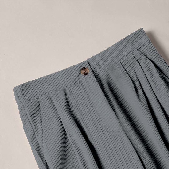 Pantaloni da donna casual in velluto a coste con tasche e gamba dritta Buddha Stones - image 37