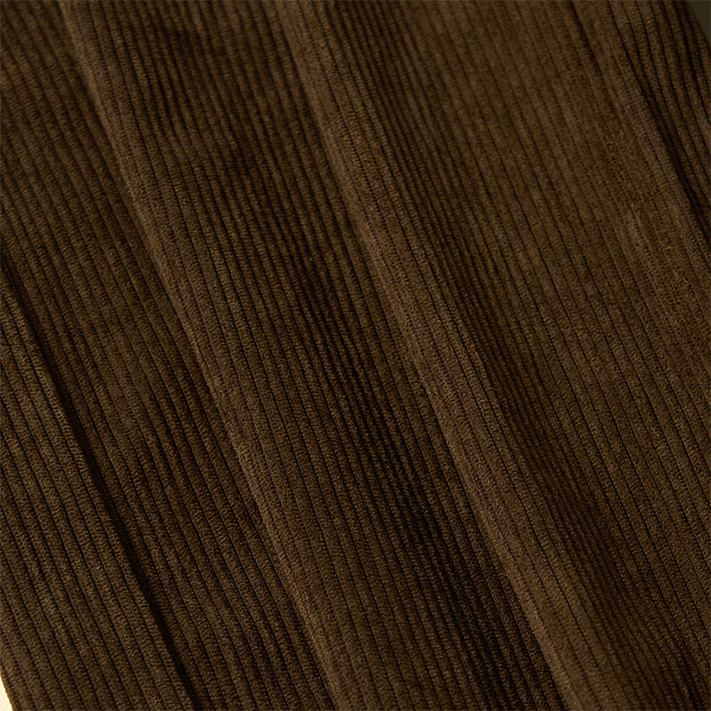 Pantaloni larghi da donna in velluto a coste semplice con bottoni e tasche, in poliestere, con Buddha Stones - image 6