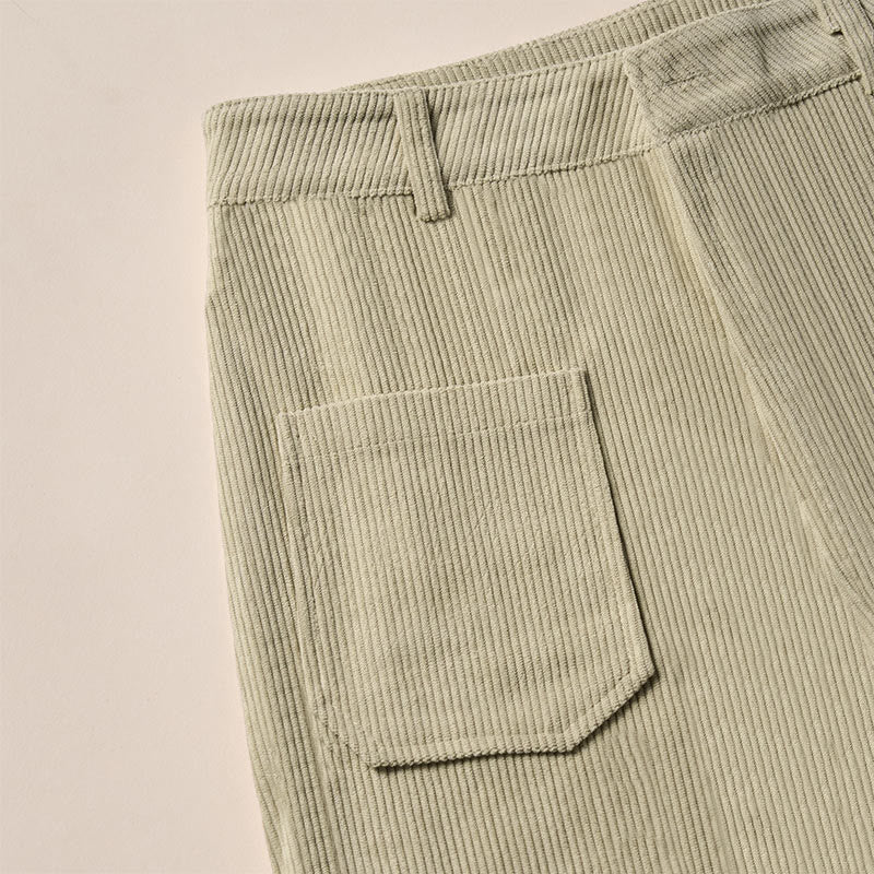 Pantaloni larghi da donna in velluto a coste semplice con bottoni e tasche, in poliestere, con Buddha Stones - image 11