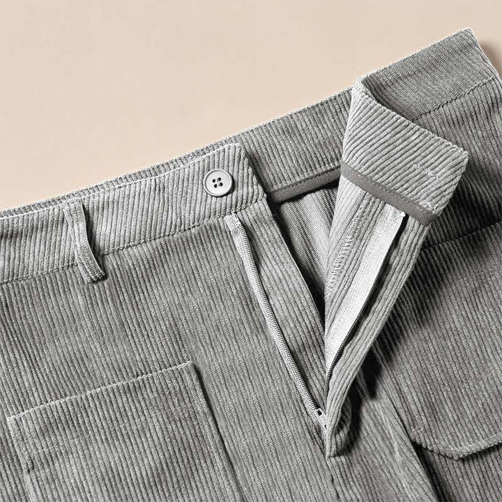 Pantaloni larghi da donna in velluto a coste semplice con bottoni e tasche, in poliestere, con Buddha Stones - image 17