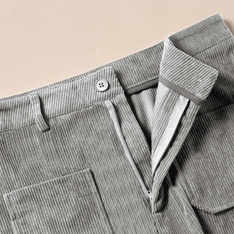 Pantaloni larghi da donna in velluto a coste semplice con bottoni e tasche, in poliestere, con Buddha Stones - image 17