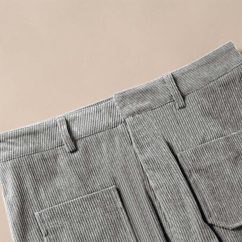 Pantaloni larghi da donna in velluto a coste semplice con bottoni e tasche, in poliestere, con Buddha Stones - image 19