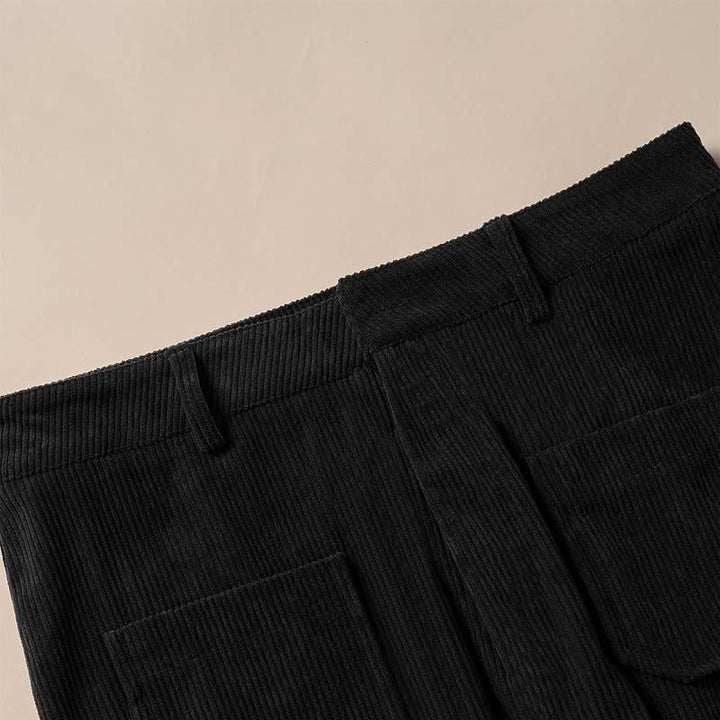 Pantaloni larghi da donna in velluto a coste semplice con bottoni e tasche, in poliestere, con Buddha Stones - image 26