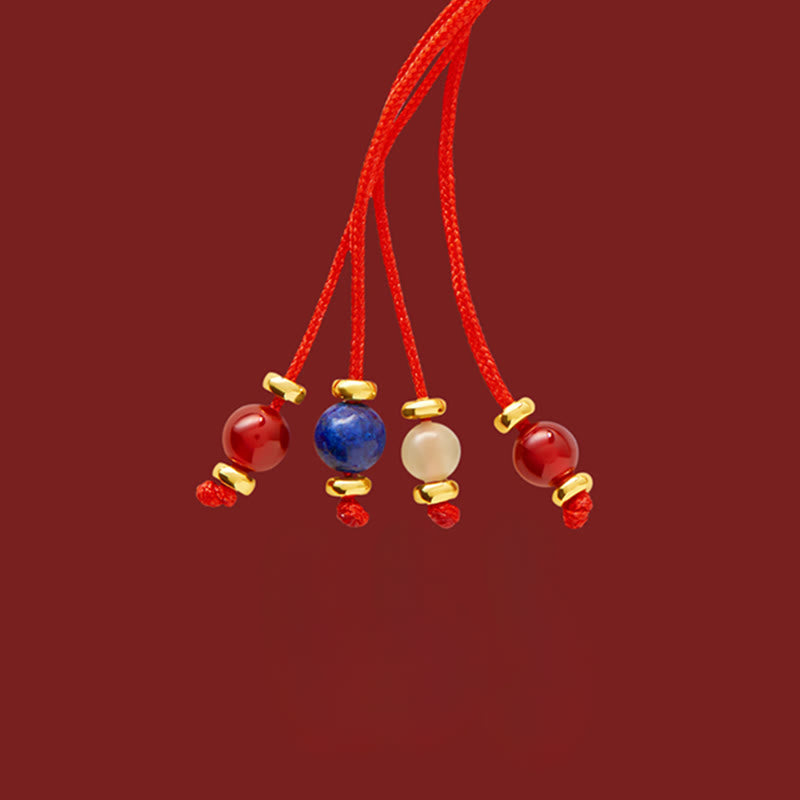 Buddha Stones Bracciale intrecciato con corda rossa portafortuna in oro 18k placcato in rame con carattere Fu dell'anno del cavallo - image 10