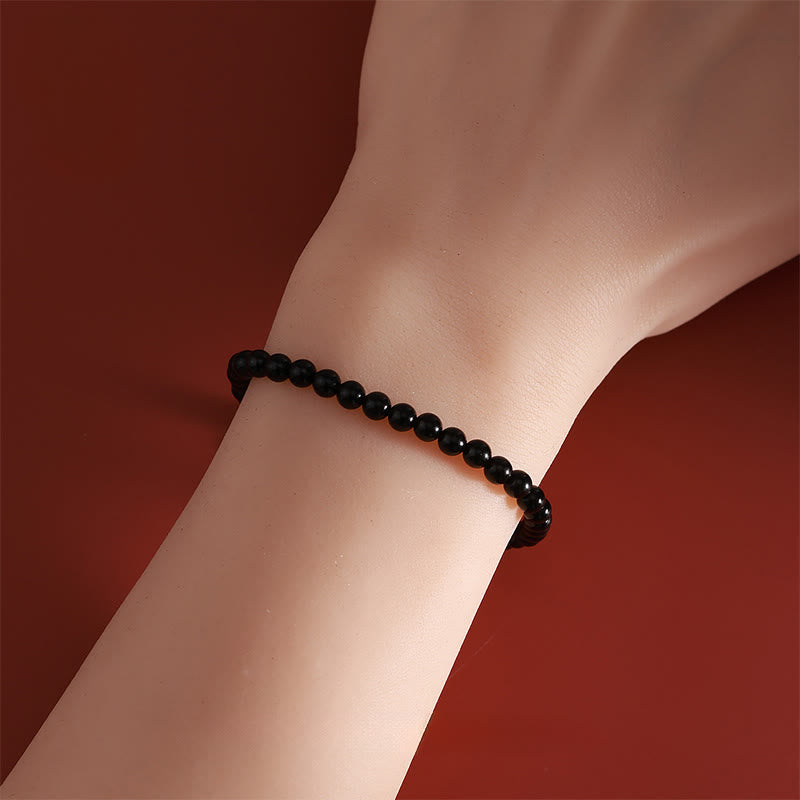 Bracciale Buddha Stones Year Of The Horse in argento sterling 925 con ossidiana nera naturale e forza - image 3