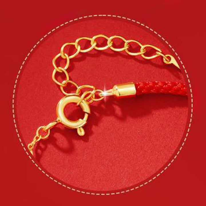 Bracciale in corda rossa con abbondanza di zirconi in argento sterling 925, anno del cavallo , Buddha Stones giada di Hetian - image 11