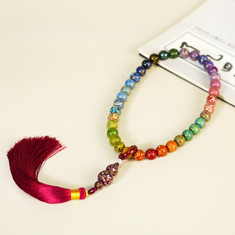 Braccialetto di benedizione con perline di zucca , Buddha Stones, lacca di ebano - image 1