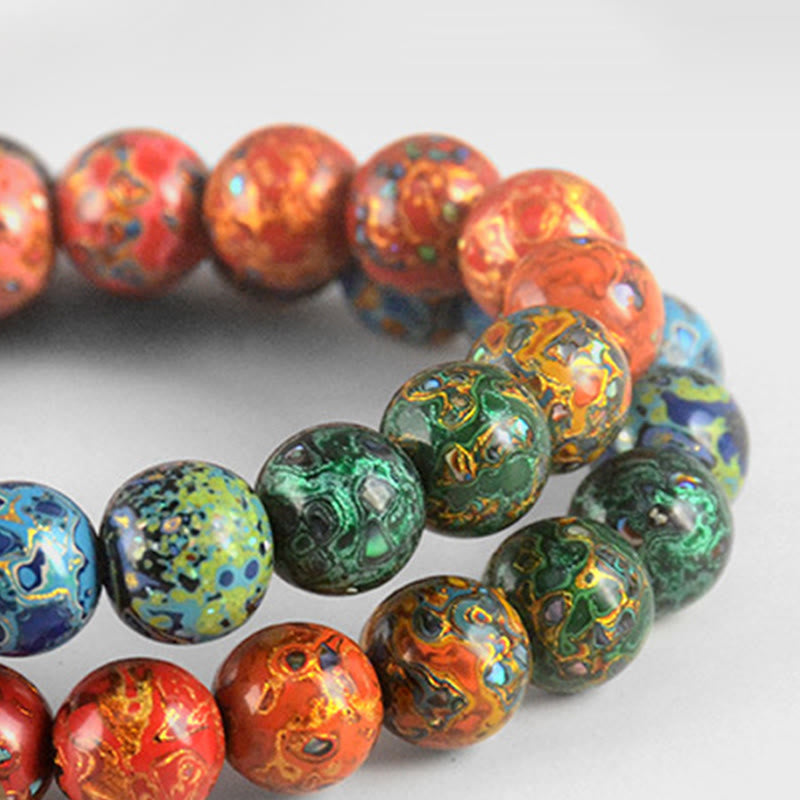 Braccialetto di benedizione con perline di zucca , Buddha Stones, lacca di ebano - image 2