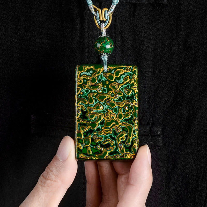 Collana con ciondolo di protezione in legno di sandalo laccato Buddha Stones realizzate a mano - image 4