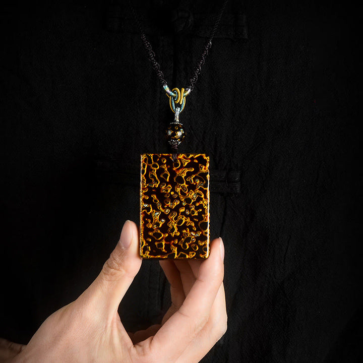 Collana con ciondolo di protezione in legno di sandalo laccato Buddha Stones realizzate a mano - image 17