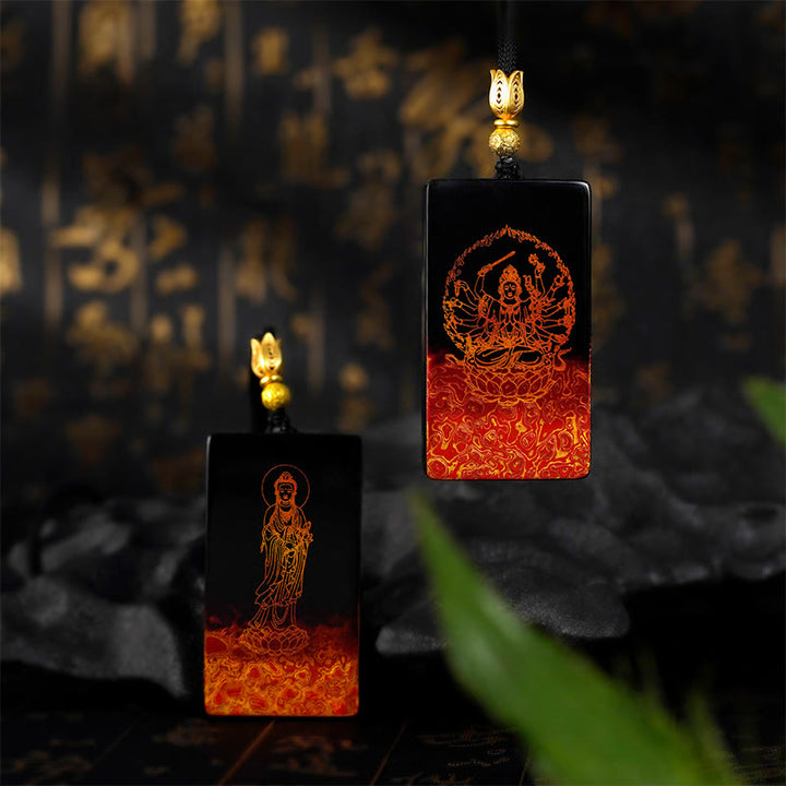 Buddha Stones con ciondolo in legno di sandalo, lacca artigianale, carattere di Buddha Fu, zodiaco cinese - image 23