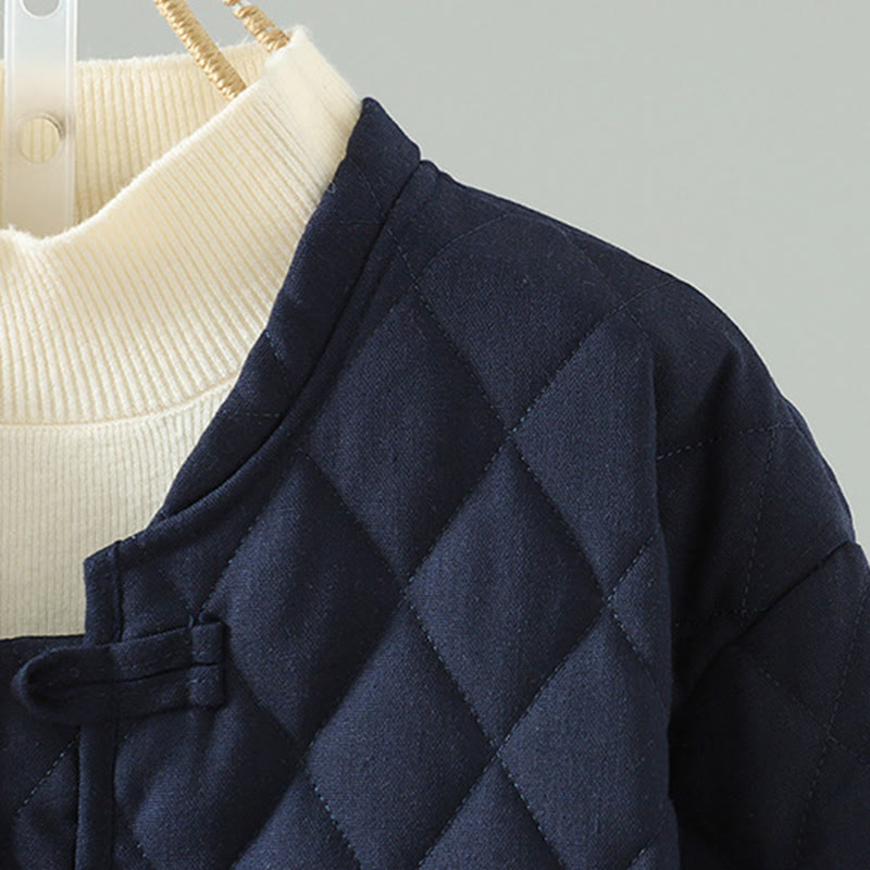 Giacca da donna in cotone spesso con maniche lunghe, tasche e patchwork etnico con bottoni a forma di rana Buddha Stones - image 8