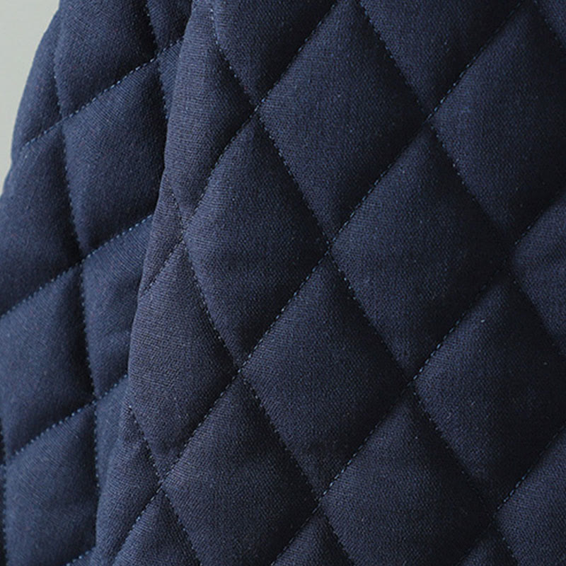 Giacca da donna in cotone spesso con maniche lunghe, tasche e patchwork etnico con bottoni a forma di rana Buddha Stones - image 4