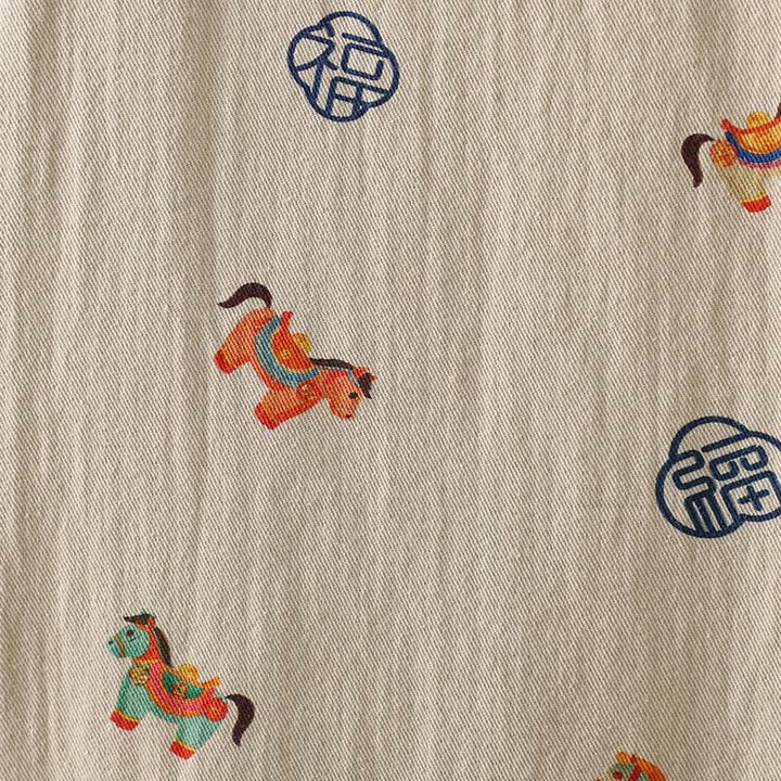 Giacca da donna in cotone a maniche lunghe con motivo a rana e bottoni, motivo Buddha Stones Horse Fu Character - image 12