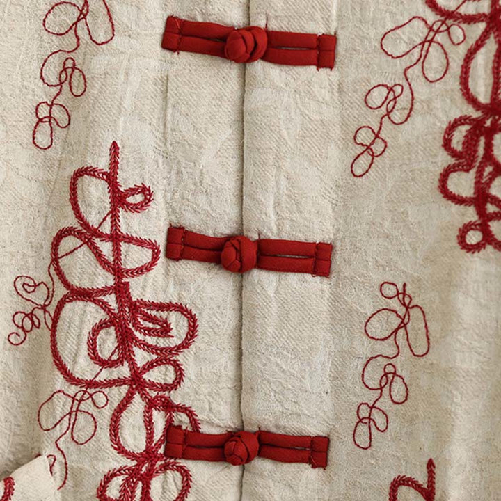 Giacca invernale da donna con maniche lunghe, colletto rialzato, bottoni a rana, imbottita in cotone con tasche , Buddha Stones - image 2