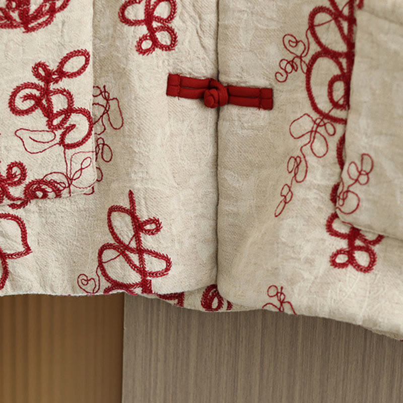 Giacca invernale da donna con maniche lunghe, colletto rialzato, bottoni a rana, imbottita in cotone con tasche , Buddha Stones - image 5