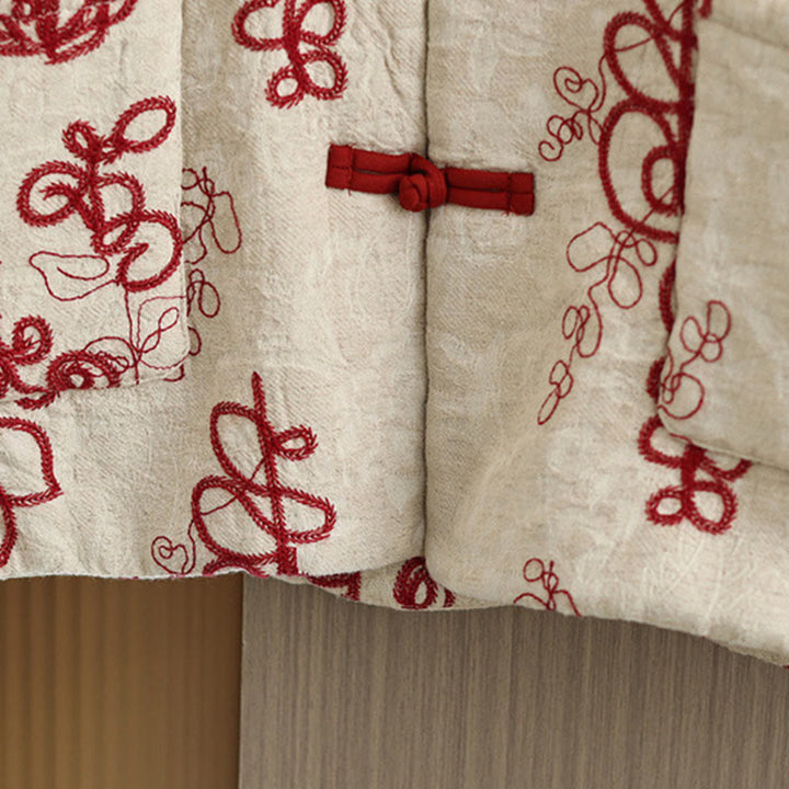 Giacca invernale da donna con maniche lunghe, colletto rialzato, bottoni a rana, imbottita in cotone con tasche , Buddha Stones - image 5