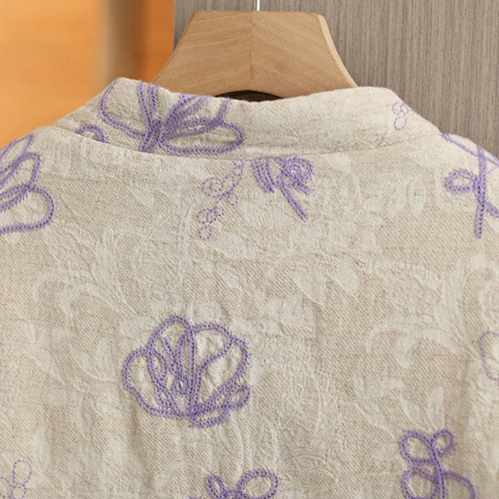 Giacca invernale da donna con maniche lunghe, colletto rialzato, bottoni a rana, imbottita in cotone con tasche , Buddha Stones - image 10