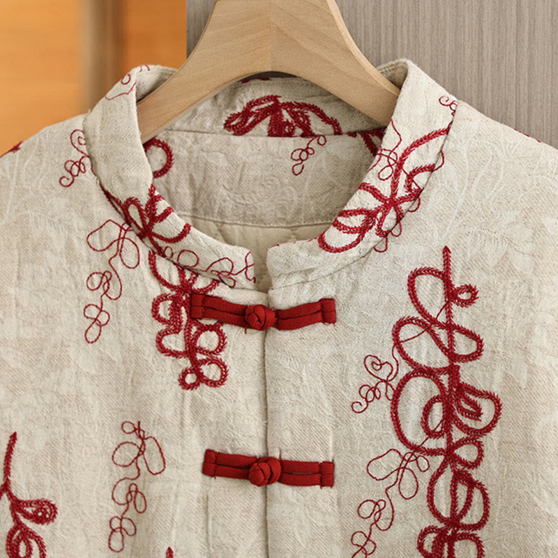 Giacca invernale da donna con maniche lunghe, colletto rialzato, bottoni a rana, imbottita in cotone con tasche , Buddha Stones - image 1