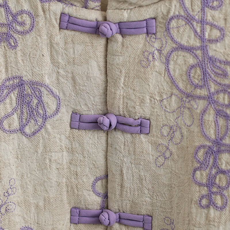 Giacca invernale da donna con maniche lunghe, colletto rialzato, bottoni a rana, imbottita in cotone con tasche , Buddha Stones - image 12