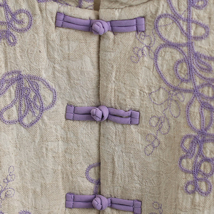 Giacca invernale da donna con maniche lunghe, colletto rialzato, bottoni a rana, imbottita in cotone con tasche , Buddha Stones - image 12