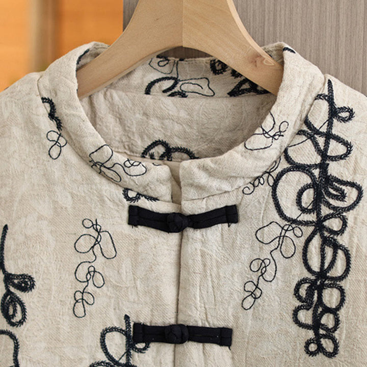 Giacca invernale da donna con maniche lunghe, colletto rialzato, bottoni a rana, imbottita in cotone con tasche , Buddha Stones - image 20