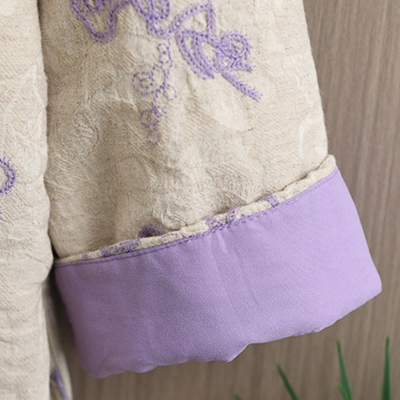 Giacca invernale da donna con maniche lunghe, colletto rialzato, bottoni a rana, imbottita in cotone con tasche , Buddha Stones - image 16