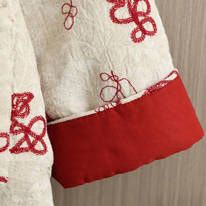 Giacca invernale da donna con maniche lunghe, colletto rialzato, bottoni a rana, imbottita in cotone con tasche , Buddha Stones - image 4