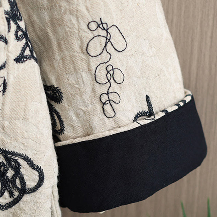 Giacca invernale da donna con maniche lunghe, colletto rialzato, bottoni a rana, imbottita in cotone con tasche , Buddha Stones - image 24