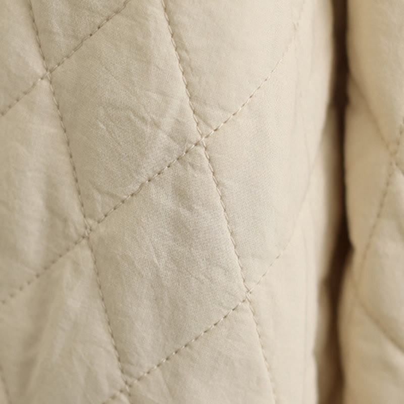 Giacca invernale da donna con maniche lunghe, colletto rialzato, bottoni a rana, imbottita in cotone con tasche , Buddha Stones - image 21