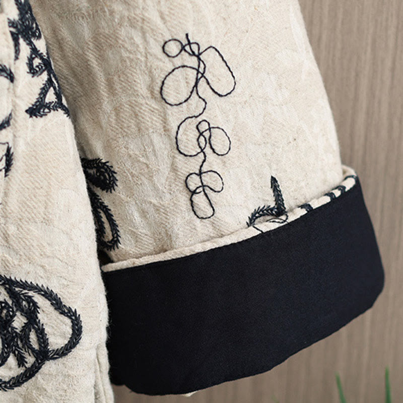 Giacca invernale da donna con maniche lunghe, colletto rialzato, bottoni a rana, imbottita in cotone con tasche , Buddha Stones - image 24