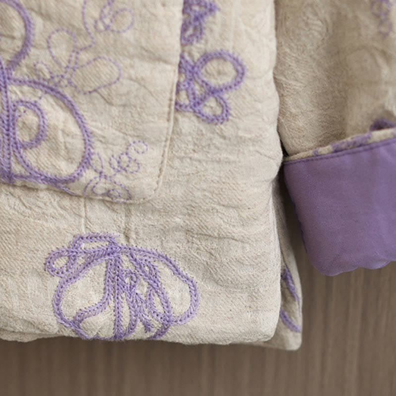 Giacca invernale da donna con maniche lunghe, colletto rialzato, bottoni a rana, imbottita in cotone con tasche , Buddha Stones - image 17