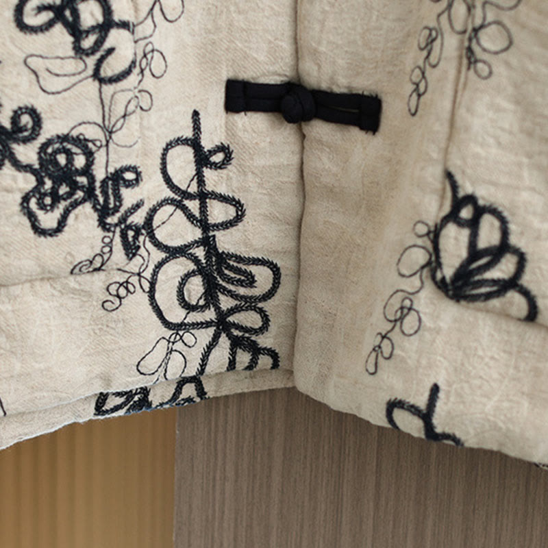 Giacca invernale da donna con maniche lunghe, colletto rialzato, bottoni a rana, imbottita in cotone con tasche , Buddha Stones - image 25