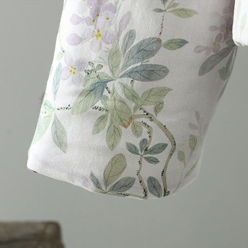 Giacca in cotone con bottoni a rana e maniche lunghe con stampa floreale da donna Buddha Stones - image 5