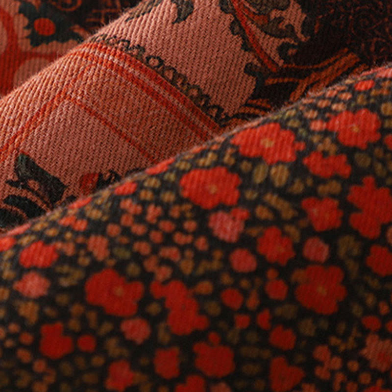 Giacca termica in cotone con bottoni a rana e maniche lunghe, motivo floreale etnico da donna Buddha Stones - image 6