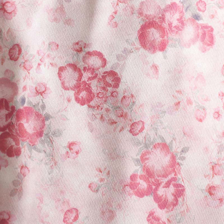 Giacca a maniche lunghe in cotone con bottoni a rana e stampa floreale rosa chiaro da donna Buddha Stones - image 6